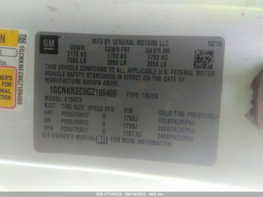 Photo 8 VIN: 1GCNKNEC6GZ109469 - CHEVROLET SILVERADO 