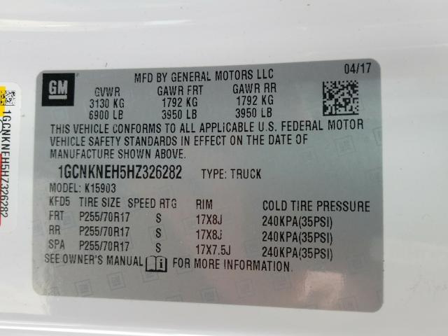 Photo 9 VIN: 1GCNKNEH5HZ326282 - CHEVROLET SILVERADO 