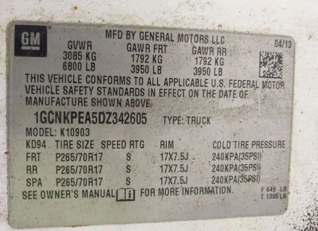 Photo 8 VIN: 1GCNKPEA5DZ342605 - CHEVROLET SILVERADO 1500 