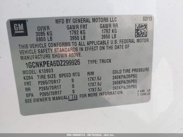 Photo 8 VIN: 1GCNKPEA6DZ299926 - CHEVROLET SILVERADO 