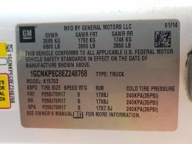 Photo 9 VIN: 1GCNKPEC8EZ248768 - CHEVROLET SILVERADO 