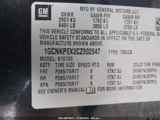 Photo 8 VIN: 1GCNKPEX2CZ302047 - CHEVROLET SILVERADO 1500 