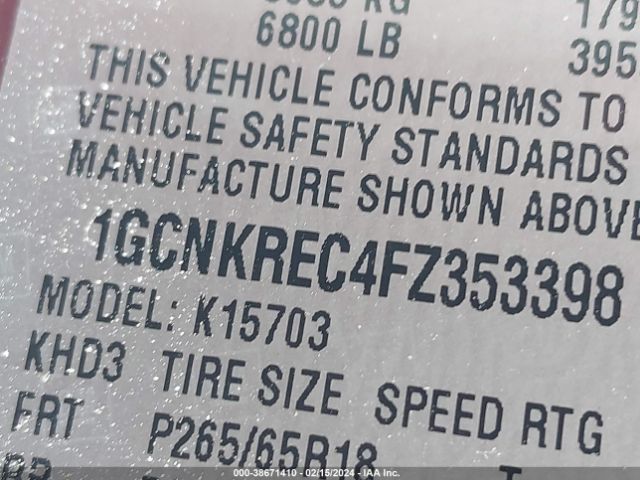 Photo 8 VIN: 1GCNKREC4FZ353398 - CHEVROLET SILVERADO 1500 