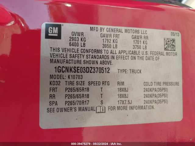 Photo 8 VIN: 1GCNKSE03DZ370512 - CHEVROLET SILVERADO 1500 