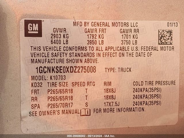 Photo 8 VIN: 1GCNKSE0XDZ275008 - CHEVROLET SILVERADO 1500 