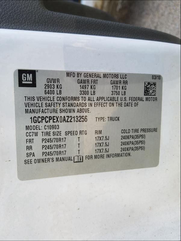 Photo 9 VIN: 1GCPCPEX0AZ213256 - CHEVROLET SILVERADO 