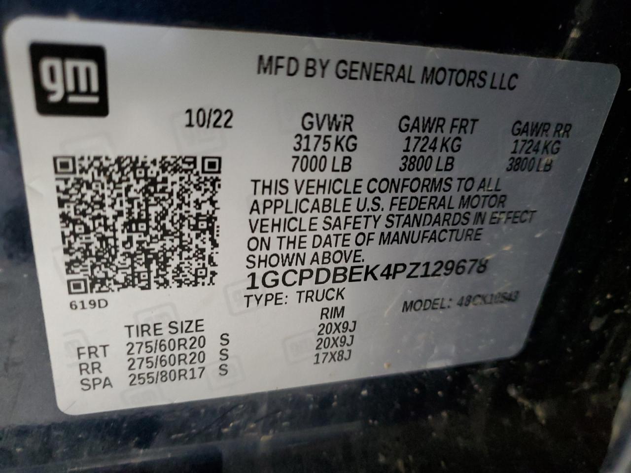 Photo 11 VIN: 1GCPDBEK4PZ129678 - CHEVROLET SILVERADO 