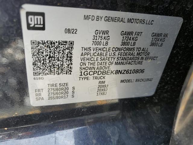 Photo 11 VIN: 1GCPDBEK8NZ610806 - CHEVROLET SILVERADO 