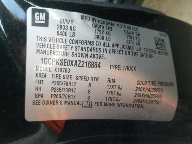 Photo 9 VIN: 1GCPKSE0XAZ216884 - CHEVROLET SILVERADO 