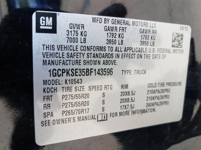 Photo 9 VIN: 1GCPKSE35BF143596 - CHEVROLET SILVERADO 