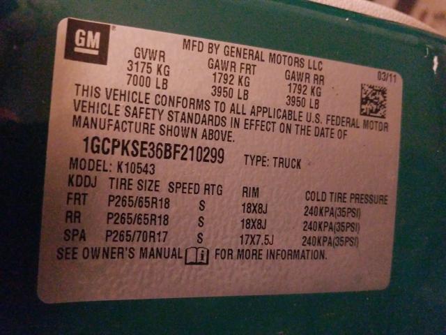 Photo 9 VIN: 1GCPKSE36BF210299 - CHEVROLET SILVERADO 