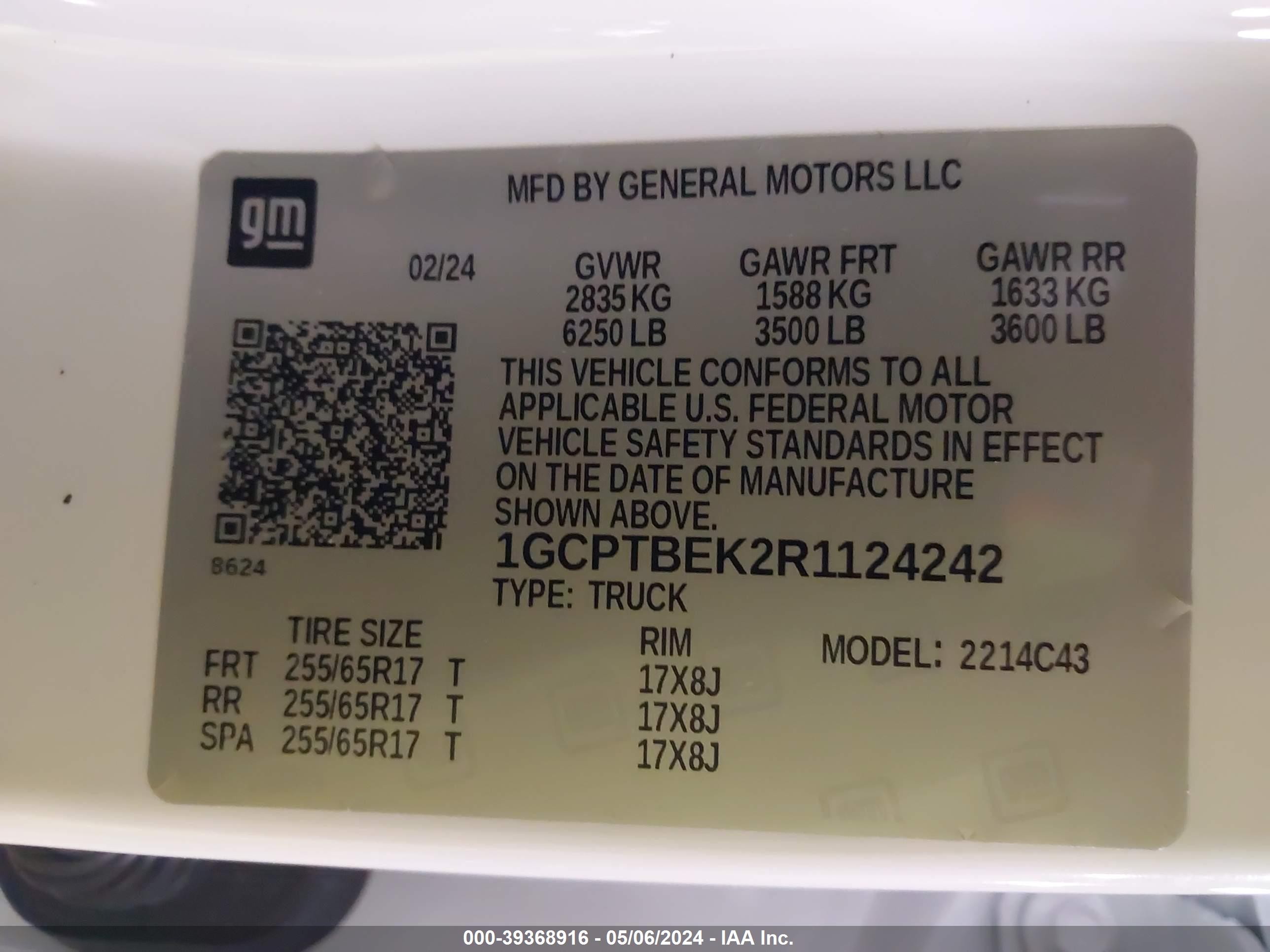 Photo 4 VIN: 1GCPTBEK2R1124242 - CHEVROLET COLORADO 