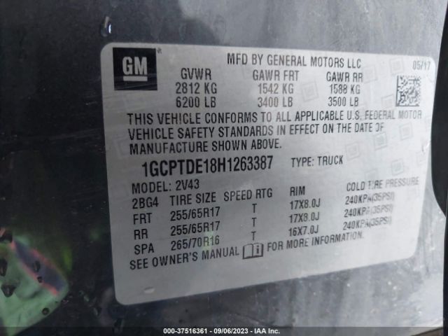 Photo 8 VIN: 1GCPTDE18H1263387 - CHEVROLET COLORADO 