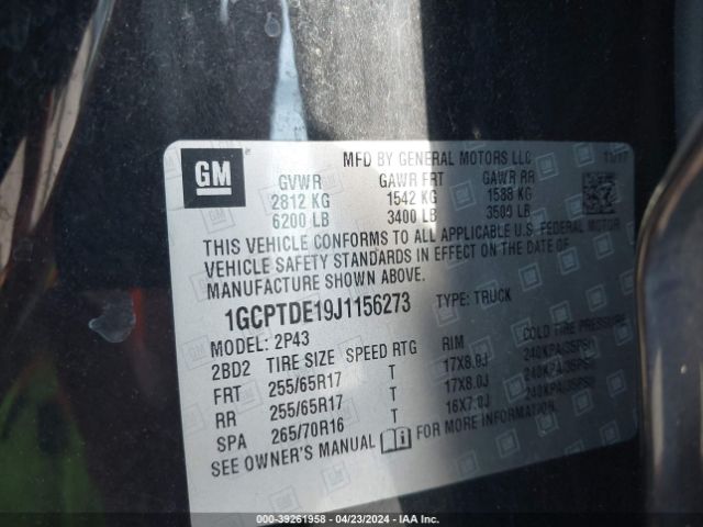 Photo 8 VIN: 1GCPTDE19J1156273 - CHEVROLET COLORADO 