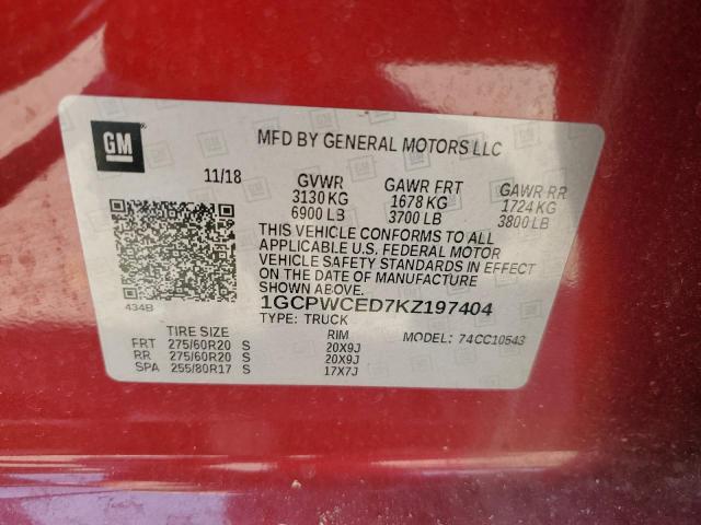 Photo 11 VIN: 1GCPWCED7KZ197404 - CHEVROLET SILVERADO 