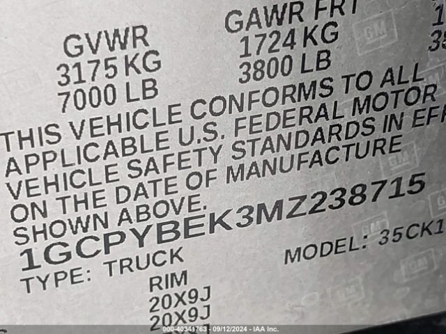 Photo 8 VIN: 1GCPYBEK3MZ238715 - CHEVROLET SILVERADO 