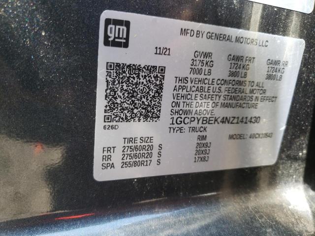 Photo 11 VIN: 1GCPYBEK4NZ141430 - CHEVROLET SILVERADO 