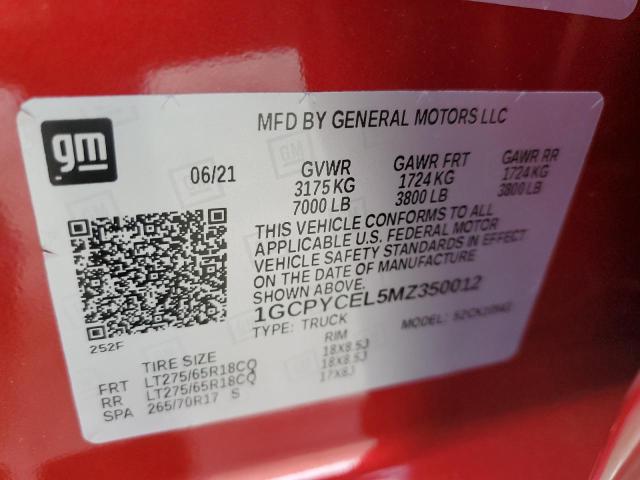 Photo 9 VIN: 1GCPYCEL5MZ350012 - CHEVROLET SILVERADO 