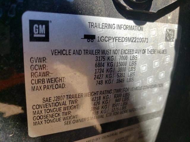 Photo 9 VIN: 1GCPYFED9MZ210071 - CHEVROLET SILVERADO 