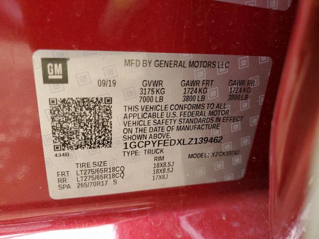 Photo 9 VIN: 1GCPYFEDXLZ139462 - CHEVROLET SILVERADO2 