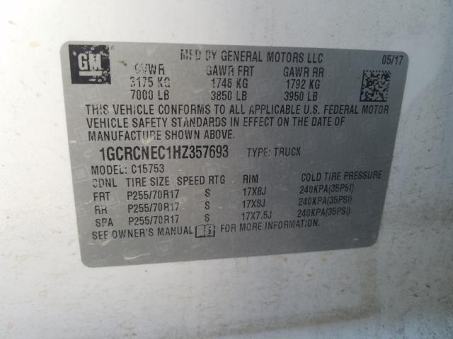 Photo 9 VIN: 1GCRCNEC1HZ357693 - CHEVROLET SILVERADO 