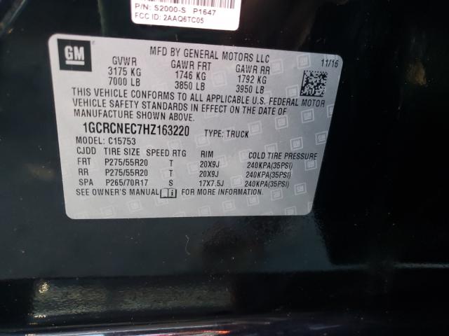 Photo 9 VIN: 1GCRCNEC7HZ163220 - CHEVROLET SILVERADO 