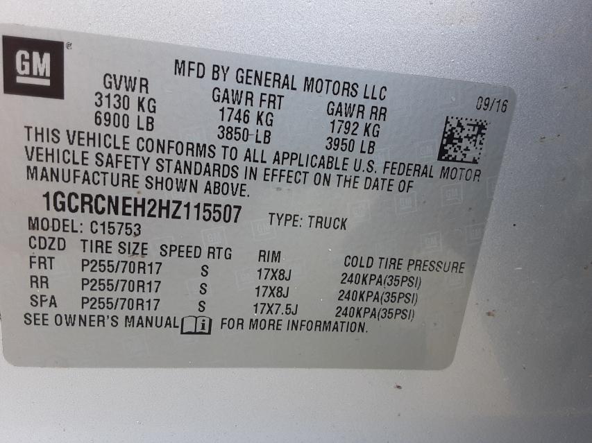 Photo 9 VIN: 1GCRCNEH2HZ115507 - CHEVROLET SILVERADO 