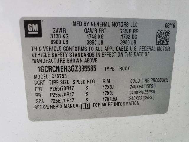 Photo 9 VIN: 1GCRCNEH3GZ385585 - CHEVROLET SILVERADO 