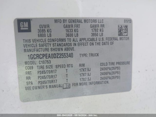 Photo 8 VIN: 1GCRCPEA0DZ255340 - CHEVROLET SILVERADO 1500 