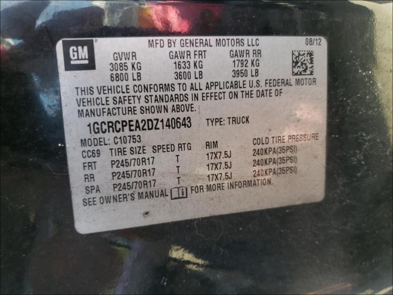 Photo 9 VIN: 1GCRCPEA2DZ140643 - CHEVROLET SILVERADO 