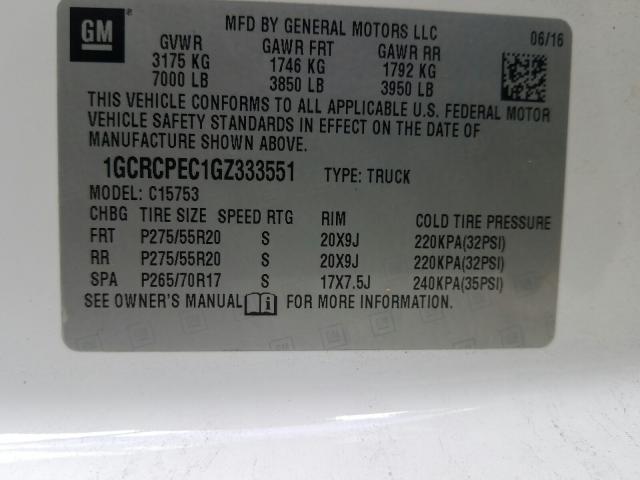 Photo 9 VIN: 1GCRCPEC1GZ333551 - CHEVROLET SILVERADO 