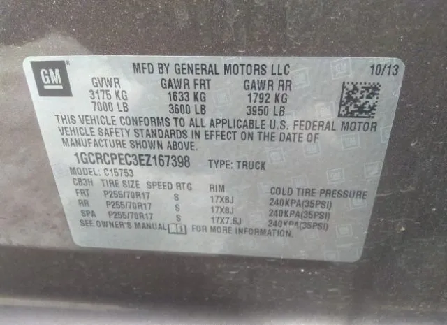 Photo 8 VIN: 1GCRCPEC3EZ167398 - CHEVROLET SILVERADO 1500 