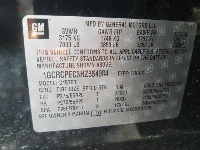 Photo 9 VIN: 1GCRCPEC3HZ354984 - CHEVROLET SILVERADO 