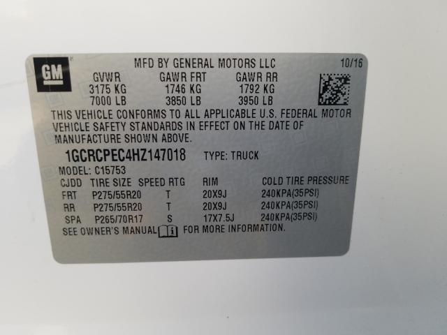 Photo 9 VIN: 1GCRCPEC4HZ147018 - CHEVROLET SILVERADO 