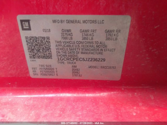 Photo 8 VIN: 1GCRCPEC5JZ236229 - CHEVROLET SILVERADO 1500 