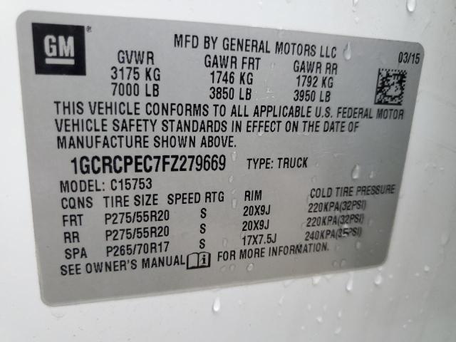 Photo 12 VIN: 1GCRCPEC7FZ279669 - CHEVROLET SILVERADO 