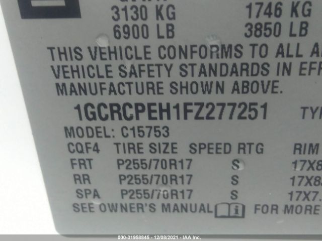 Photo 8 VIN: 1GCRCPEH1FZ277251 - CHEVROLET SILVERADO 1500 