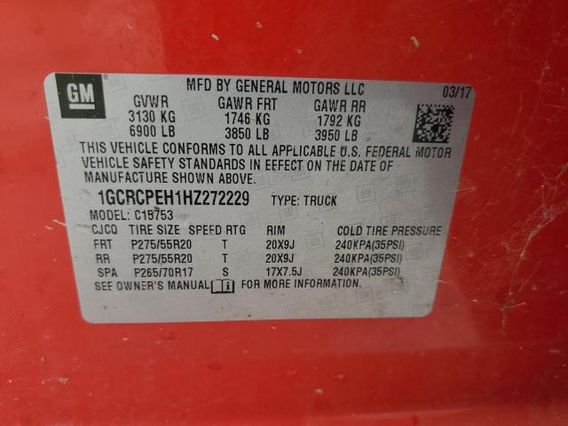 Photo 11 VIN: 1GCRCPEH1HZ272229 - CHEVROLET 1500 