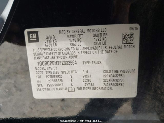 Photo 8 VIN: 1GCRCPEH2FZ332564 - CHEVROLET SILVERADO 