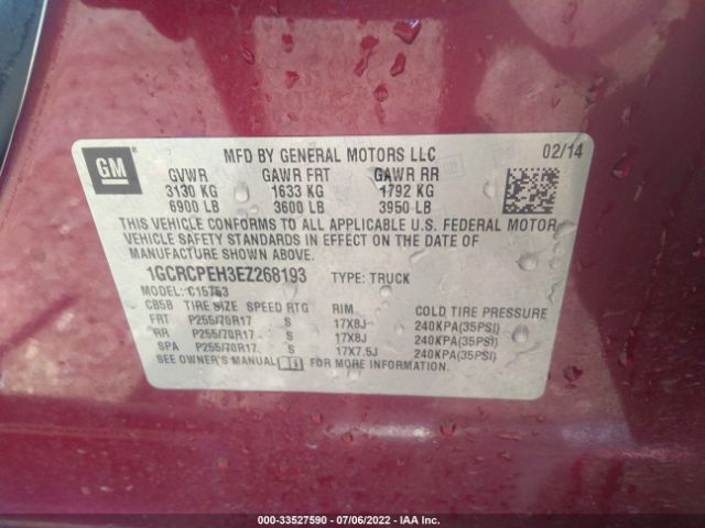 Photo 8 VIN: 1GCRCPEH3EZ268193 - CHEVROLET SILVERADO 1500 