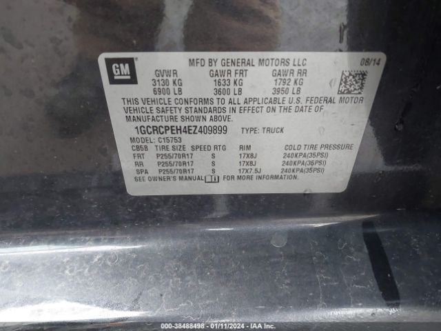 Photo 8 VIN: 1GCRCPEH4EZ409899 - CHEVROLET SILVERADO 1500 