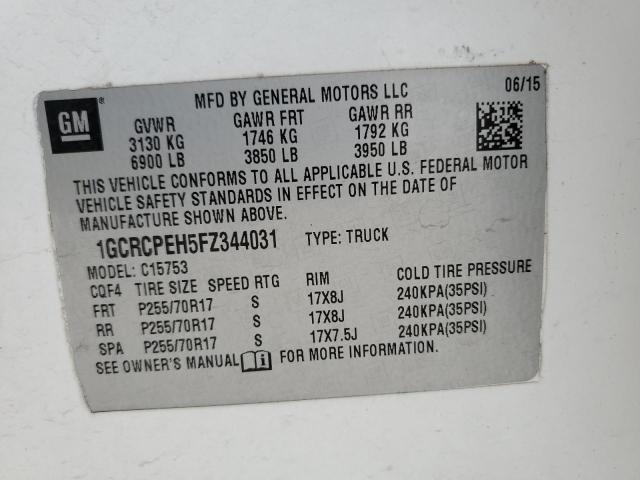 Photo 11 VIN: 1GCRCPEH5FZ344031 - CHEVROLET SILVERADO 