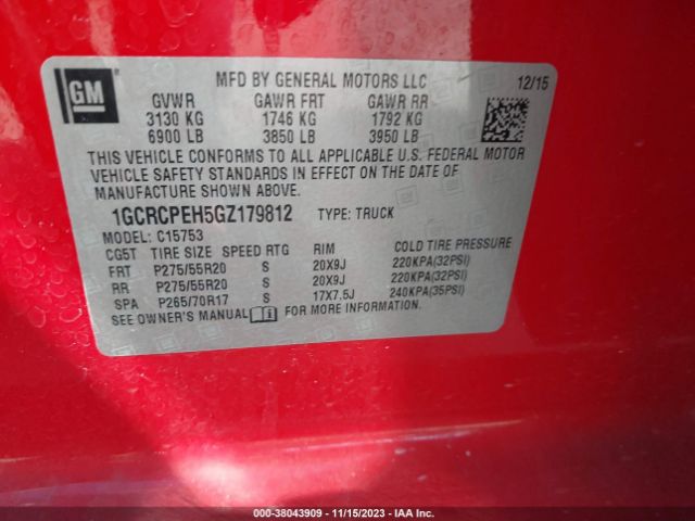 Photo 8 VIN: 1GCRCPEH5GZ179812 - CHEVROLET SILVERADO 1500 