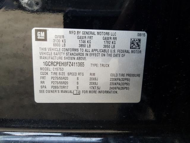 Photo 9 VIN: 1GCRCPEH8FZ411365 - CHEVROLET SILVERADO 