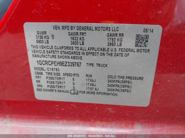 Photo 8 VIN: 1GCRCPEH9EZ339767 - CHEVROLET SILVERADO 1500 