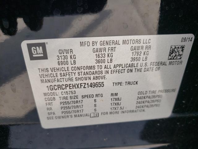 Photo 9 VIN: 1GCRCPEHXFZ149655 - CHEVROLET SILVERADO 