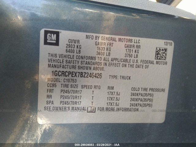 Photo 8 VIN: 1GCRCPEX7BZ246426 - CHEVROLET SILVERADO 1500 