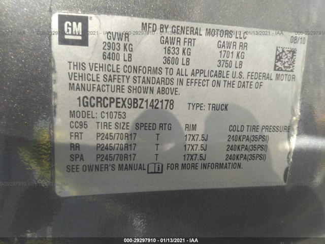 Photo 8 VIN: 1GCRCPEX9BZ142178 - CHEVROLET SILVERADO 1500 