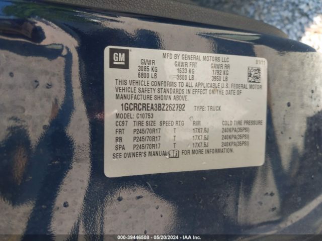 Photo 8 VIN: 1GCRCREA3BZ262792 - CHEVROLET SILVERADO 1500 