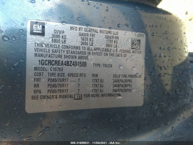 Photo 8 VIN: 1GCRCREA4BZ431508 - CHEVROLET SILVERADO 1500 